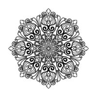 Decorative mandala and pattern for Mehndi, wedding, tattoo, islam, indian, arabic. Outline mandalas coloring book page. vector