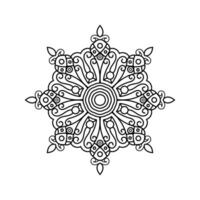 Decorative mandala and pattern for Mehndi, wedding, tattoo, islam, indian, arabic. Outline mandalas coloring book page. vector