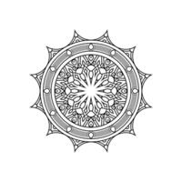 Decorative mandala and pattern for Mehndi, wedding, tattoo, islam, indian, arabic. Outline mandalas coloring book page. vector