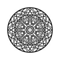 Decorative mandala and pattern for Mehndi, wedding, tattoo, islam, indian, arabic. Outline mandalas coloring book page. vector