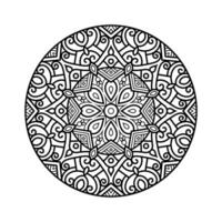 Decorative mandala and pattern for Mehndi, wedding, tattoo, islam, indian, arabic. Outline mandalas coloring book page. vector