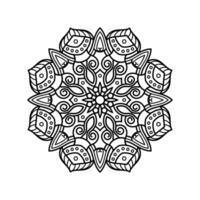 Decorative mandala and pattern for Mehndi, wedding, tattoo, islam, indian, arabic. Outline mandalas coloring book page. vector