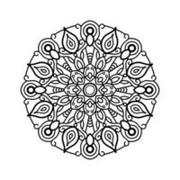 Decorative mandala and pattern for Mehndi, wedding, tattoo, islam, indian, arabic. Outline mandalas coloring book page. vector