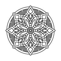 Decorative mandala and pattern for Mehndi, wedding, tattoo, islam, indian, arabic. Outline mandalas coloring book page. vector