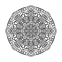 Decorative mandala and pattern for Mehndi, wedding, tattoo, islam, indian, arabic. Outline mandalas coloring book page. vector