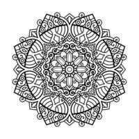 Decorative mandala and pattern for Mehndi, wedding, tattoo, islam, indian, arabic. Outline mandalas coloring book page. vector