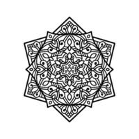 Decorative mandala and pattern for Mehndi, wedding, tattoo, islam, indian, arabic. Outline mandalas coloring book page. vector