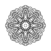 Decorative mandala and pattern for Mehndi, wedding, tattoo, islam, indian, arabic. Outline mandalas coloring book page. vector