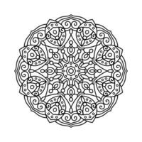 Decorative mandala and pattern for Mehndi, wedding, tattoo, islam, indian, arabic. Outline mandalas coloring book page. vector