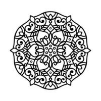 Decorative mandala and pattern for Mehndi, wedding, tattoo, islam, indian, arabic. Outline mandalas coloring book page. vector