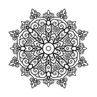 Decorative mandala and pattern for Mehndi, wedding, tattoo, islam, indian, arabic. Outline mandalas coloring book page. vector