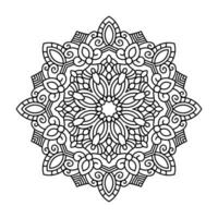 Decorative mandala and pattern for Mehndi, wedding, tattoo, islam, indian, arabic. Outline mandalas coloring book page. vector