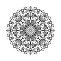 Decorative mandala and pattern for Mehndi, wedding, tattoo, islam, indian, arabic. Outline mandalas coloring book page. vector