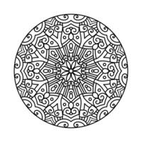 Decorative mandala and pattern for Mehndi, wedding, tattoo, islam, indian, arabic. Outline mandalas coloring book page. vector