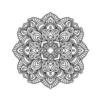 Decorative mandala and pattern for Mehndi, wedding, tattoo, islam, indian, arabic. Outline mandalas coloring book page. vector