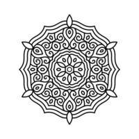 Decorative mandala and pattern for Mehndi, wedding, tattoo, islam, indian, arabic. Outline mandalas coloring book page. vector