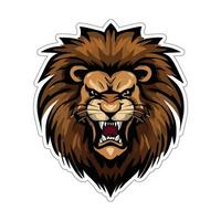 Lion face and head vector art sticker and logo template