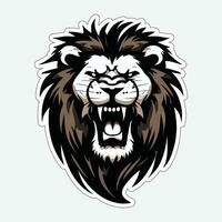 Lion face and head vector art sticker and logo template