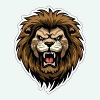 Lion face and head vector art sticker and logo template