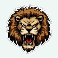 Lion face and head vector art sticker and logo template