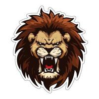 Lion face and head vector art sticker and logo template