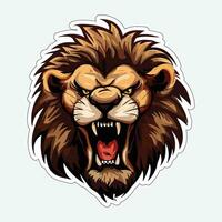 Lion face and head vector art sticker and logo template