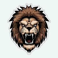 Lion face and head vector art sticker and logo template