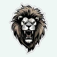 Lion face and head vector art sticker and logo template