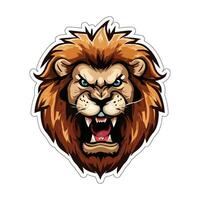 Lion face and head vector art sticker and logo template