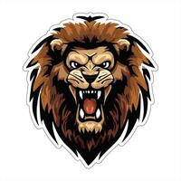 Lion face and head vector art sticker and logo template