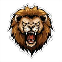 Lion face and head vector art sticker and logo template