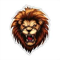 Lion face and head vector art sticker and logo template