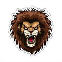 Lion face and head vector art sticker and logo template