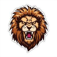 Lion face and head vector art sticker and logo template