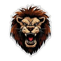 Lion face and head vector art sticker and logo template