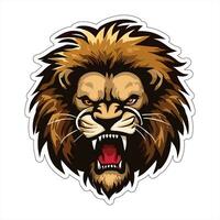 Lion face and head vector art sticker and logo template