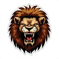 Lion face and head vector art sticker and logo template