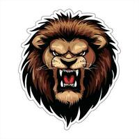 Lion face and head vector art sticker and logo template