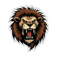 Lion face and head vector art sticker and logo template