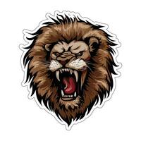 Lion face and head vector art sticker and logo template