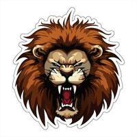 Lion face and head vector art sticker and logo template