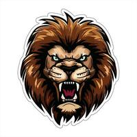 Lion face and head vector art sticker and logo template