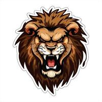 Lion face and head vector art sticker and logo template