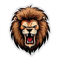 Lion face and head vector art sticker and logo template