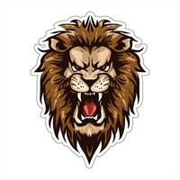 Lion face and head vector art sticker and logo template