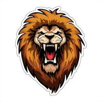 Lion face and head vector art sticker and logo template