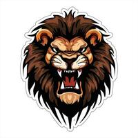 Lion face and head vector art sticker and logo template