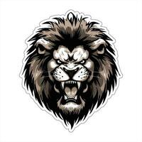 Lion face and head vector art sticker and logo template