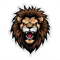 Lion face and head vector art sticker and logo template