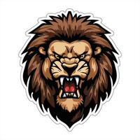 Lion face and head vector art sticker and logo template